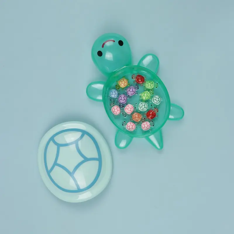16pcs Glow-in-the-Dark Miniature Landscape Kit: 1pc Glowing Turtle Storage Box+15pcs Random Mini Turtle Figurines, Resin Figurine, Turtle Statue Ornaments, Decorative, Suitable For Aquarium/Desk/Garden, Holiday Party & Home Decoration