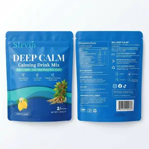 Natural Calming Drink Mix with Ashwagandha, Vitamin D3, Magnesium, L-Theanine - Fast-Acting Stress Relief, 20 On-the-Go Packets