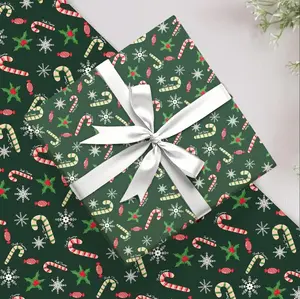 Subtle Candy Cane Christmas Wrapping Paper, Hidden Message Gift Wrap, Holiday Packaging
