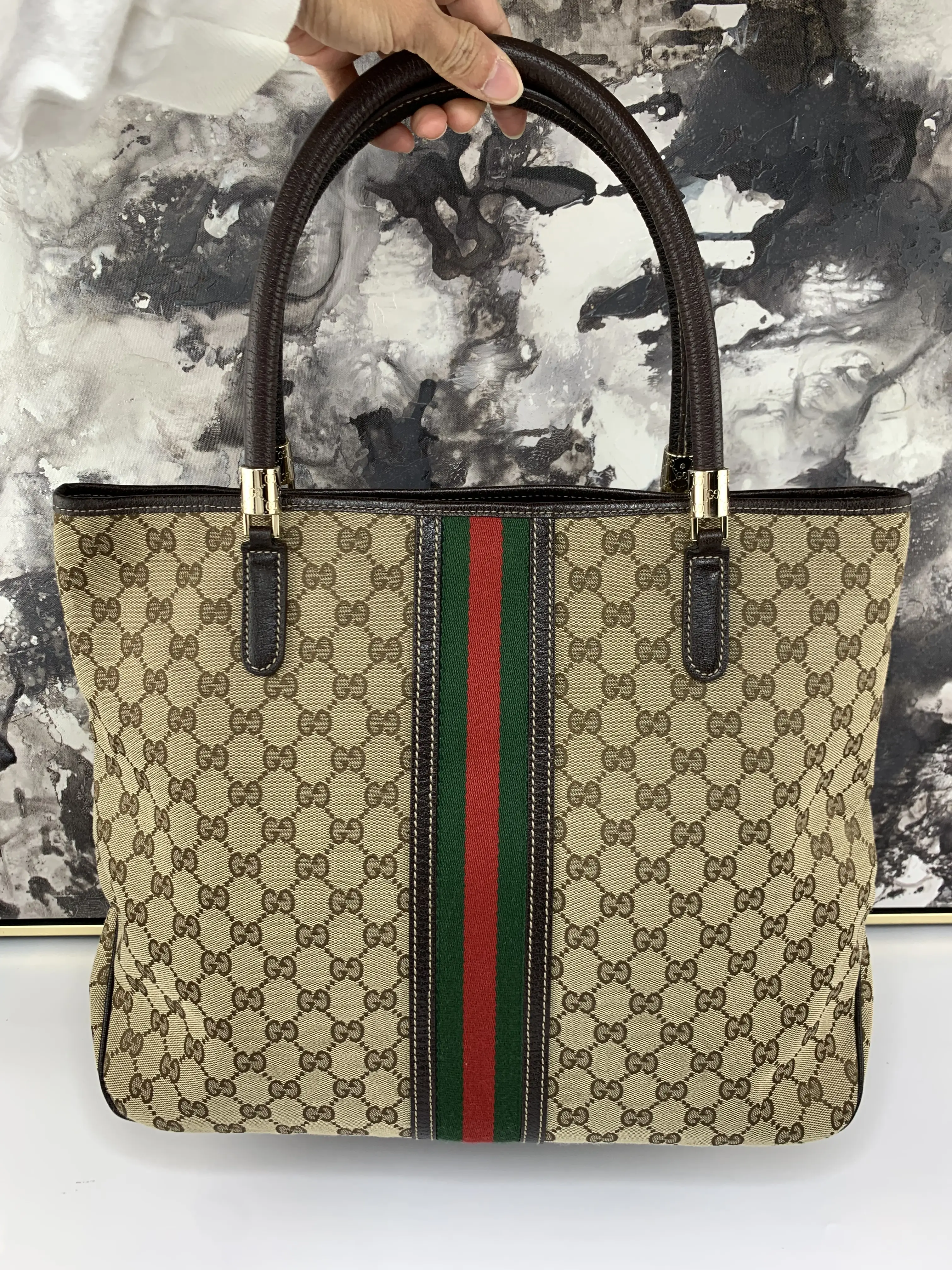 Pre-owned Louis Vuitton canvas Tote Bags Sherry Web Tote