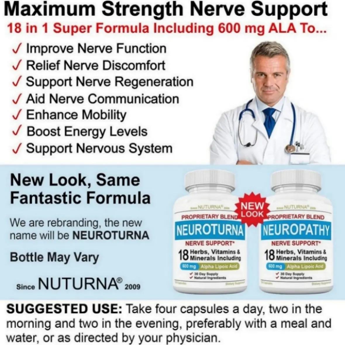 Neuropathy Support Nerve Supplement with 600 mg Alpha Lipoic Acid