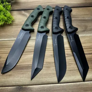Outdoor survival straight knife, straight blade forged from high-quality steel, knife for hiking, outdoor camping knife, outdoor survival straight knife