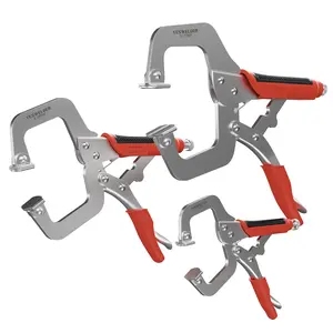 YESWELDER Locking C-Clamp Set of 3 Sizes (6, 9, 11 inches) | Robust Design, Heat-Treated Jaws, Chrome-Plated Alloy Steel | Home & Workshop Use