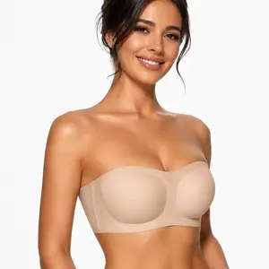 Women Non-Slip Bandeau Bras With Comfortable Strapless Bra Seamless Wireless Tube Top Soft Wireless Bra