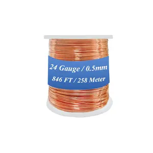 99.98% Bare Copper Wire 24Gauge (0.019") 846ft (258m) Copper Wire for electroculture Gardening, Bonsai,  Making Beading Garden ,Ground Wire & DIY Craft (24Gauge,846FT)