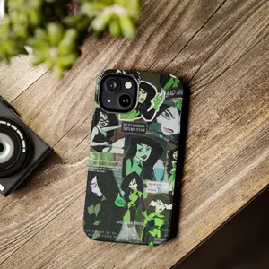 Kim Possible Shego "Evil & Fun" Dark Retro Collage Phone Case for iPhone 16/15/14/13/12/11 Series, Military-Grade Shockproof