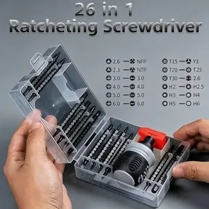 Short ratchet screwdriver CR-V hardened hard dual-purpose screwdriver head Telescopic dual-purpose screwdriver cross Slotted screwdriver head Screwdriver powerful magnetic multi-function