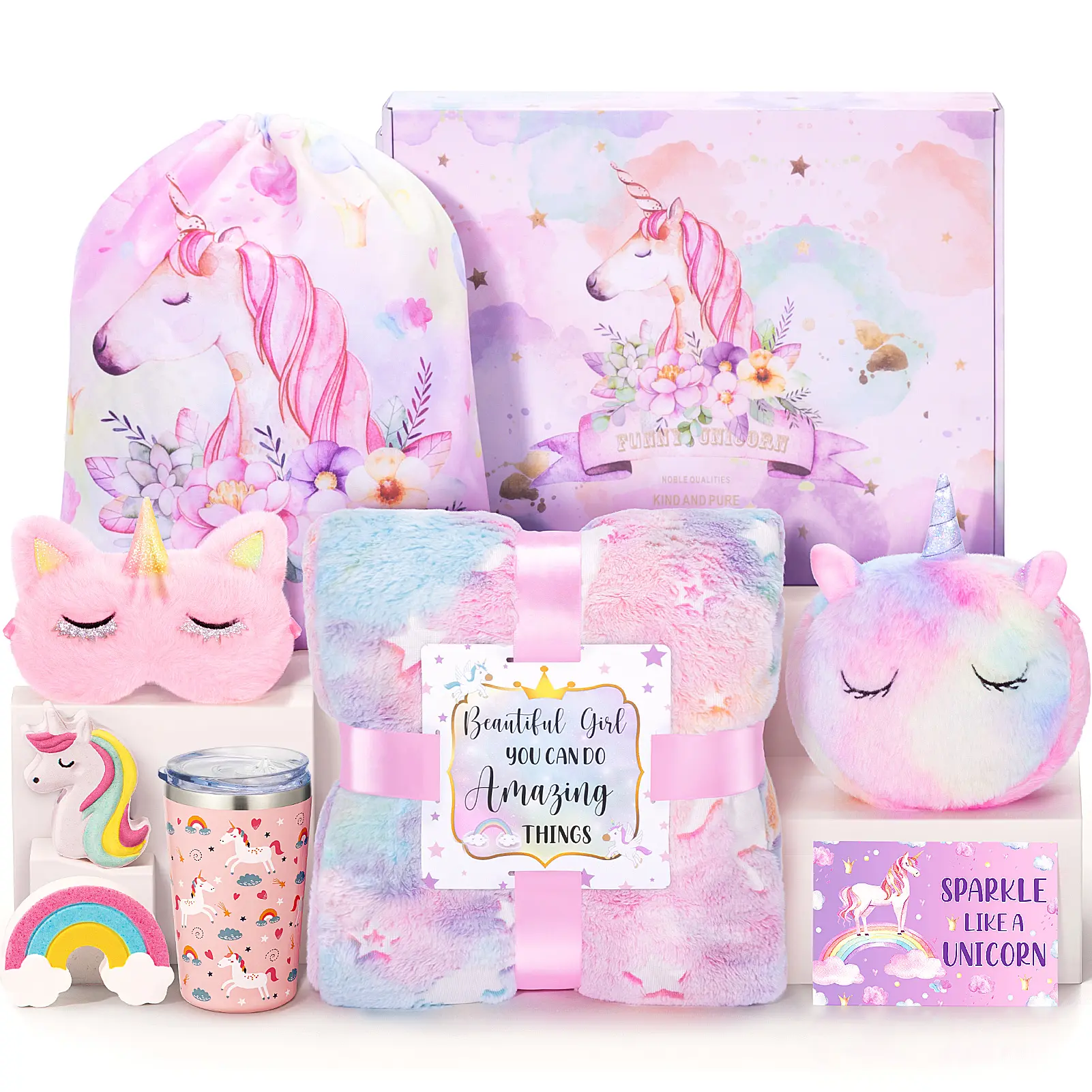 A、9 PCS（with Plush Crossbody Bag）