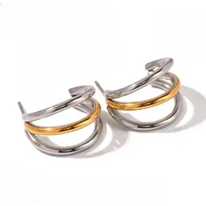 Trio Mixed Metal Hoops
