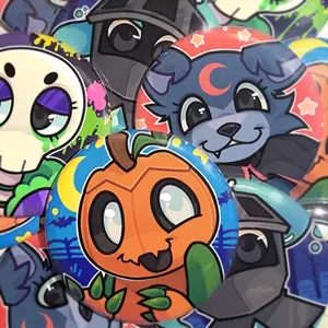 Dandy's World Buttons (Gourdy, Eclipse, Soulvester, Ribecca) | Cute and Unique Pin Buttons | Perfect for Bags, Jackets and Hats | Strong Backing, Long Lasting Print and Customer Favorite Designs