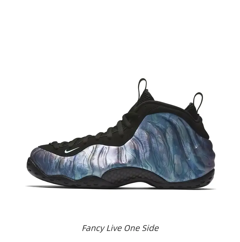 Ocean Blue Iridescent Chameleon Bubble Mid-Top Basketball Sneakers, glossy wavy molded shell shows shifting sea luster for cool dark street fits and ocean-themed night shoots