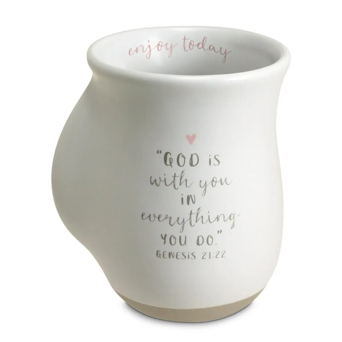 212 MAIN LCP 18 oz Reusable Washable Ceramic Coffee Cup - White Hand Warmer Mug, Text Accent Drinkware, Funny Gift for Kitchen Gifting, Safe for Children with Special Needs, Supports Safe Housing