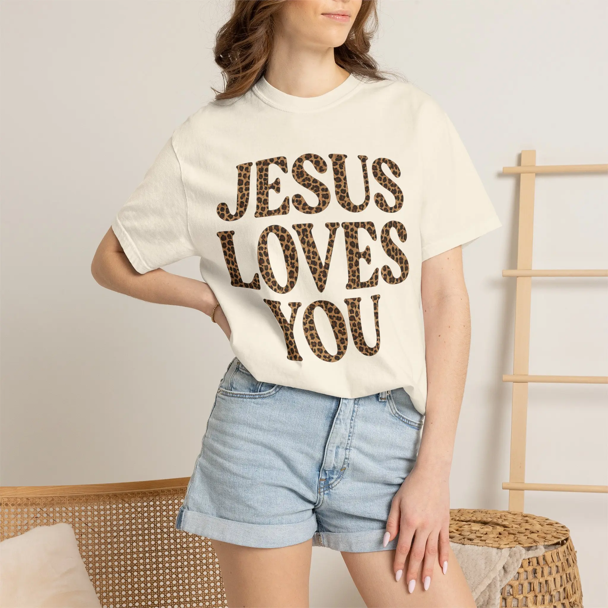 Jesus Loves You Cheetah print T-Shirt | Christian faith tee