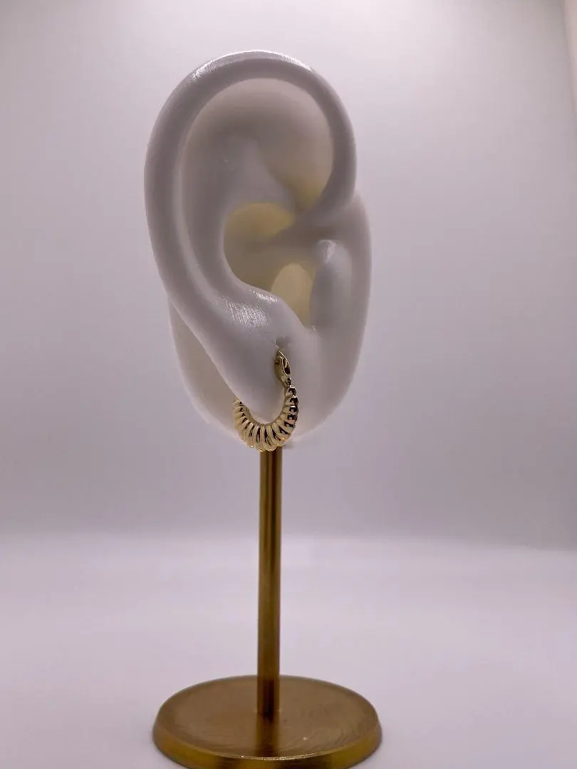 14K Gold Mini Golden Shrimp Hoops (026)