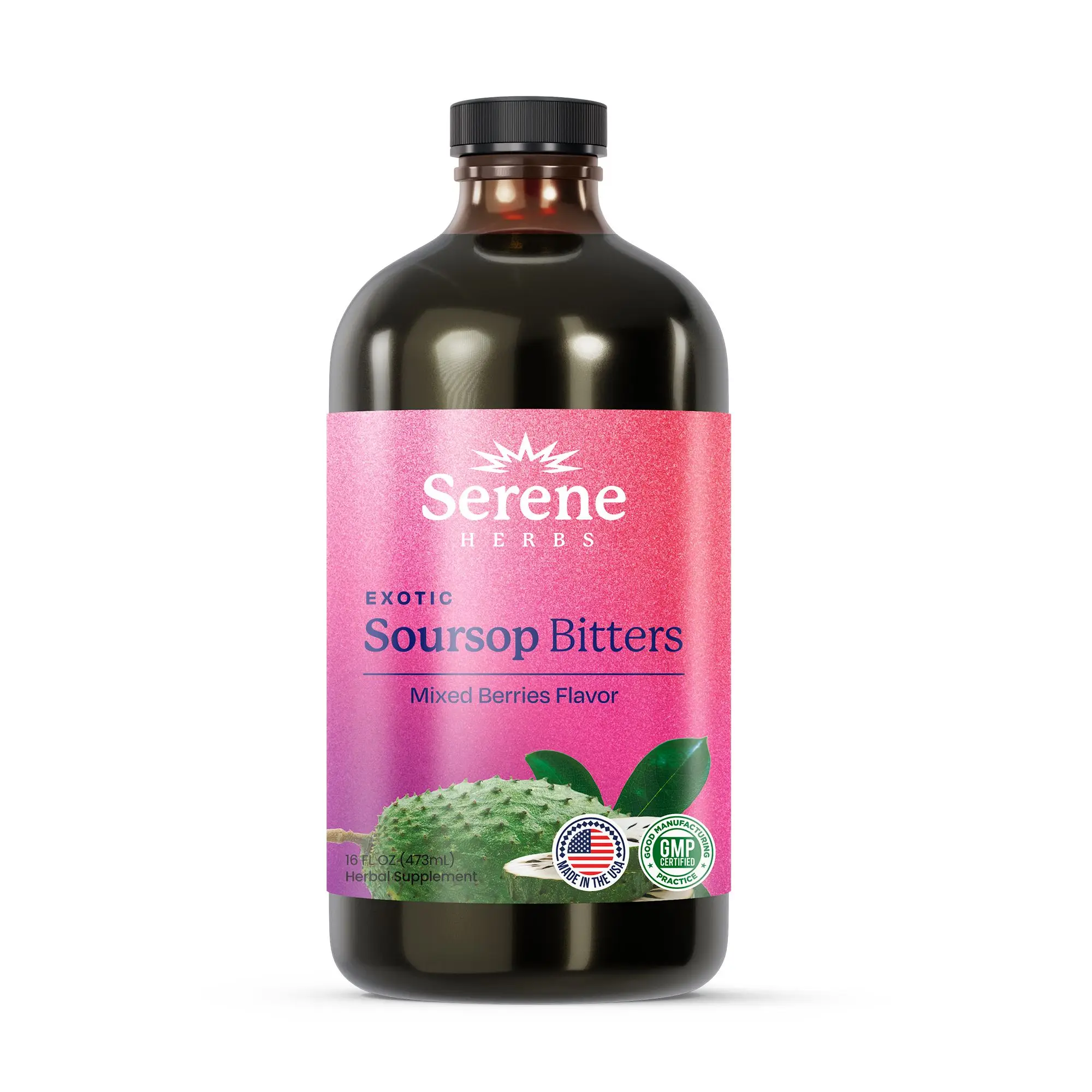 Serene Herbs: Soursop Bitters, Mixed Berries Flavor Healthcare Dietary vitamins women Supplement Fitness Natural