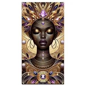 African Woman Diamond Painting Kits for Adults,5D Large Size Diamond Art Kits for Beginners,DIY Gem Art Crystal Painting for Home Wall Decor and Present