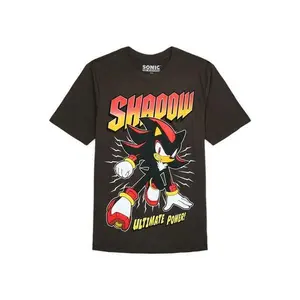 Sonic the Hedgehog Boys Shadow Graphic T-Shirt, Short Sleeve Gamer Tee, Casual Video Game Top