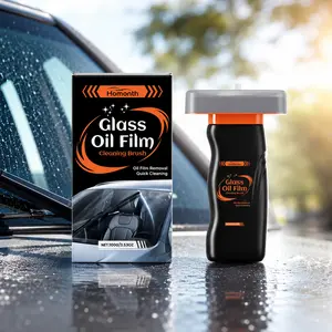 Automotive Glass Guard Cleaner with Roll Brush, Heavy-Duty Oil Film Remover, Defogging Solution for Car Windshield & Windows