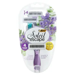 BIC Soleil Escape, Women's Disposable Razors, Lavender & Eucalyptus, 4 Razors