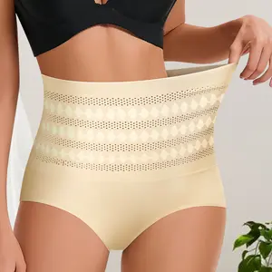 Milk fiber high-waist tummy control pants for women, cotton-crotch, hip-lifting, tummy-flattening briefs