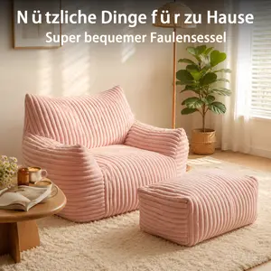 Achicsofar Giant Bean Bag Chairs for Adults Teens, Large Bean Bag Sofa Chairs with Filling Comfy Fuzzy BeanBag Chair with Armrests for Bedroom Living Room Reading