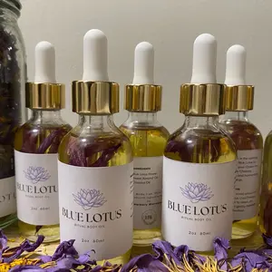 Blue Lotus Ritual Body Oil - Nourishing Luxury Botanical Infusion for Skin, Hair, and Spiritual Wellness - Body Care