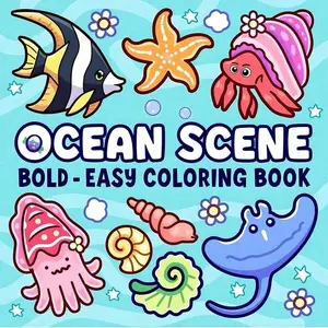 This ocean-themed, colorful coloring book helps relieve stress. The design of this coloring book is bold and minimalist, suitable for relaxation, entertainment, and meditation. It is a great gift for family and friends, and an ideal choice for back-to-sch