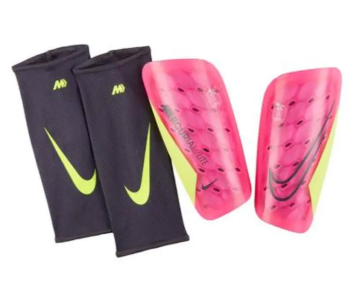 Nike Mercurial Lite Shin Guards Pink Blast/Volt/Black DV1771-606 Sz Large