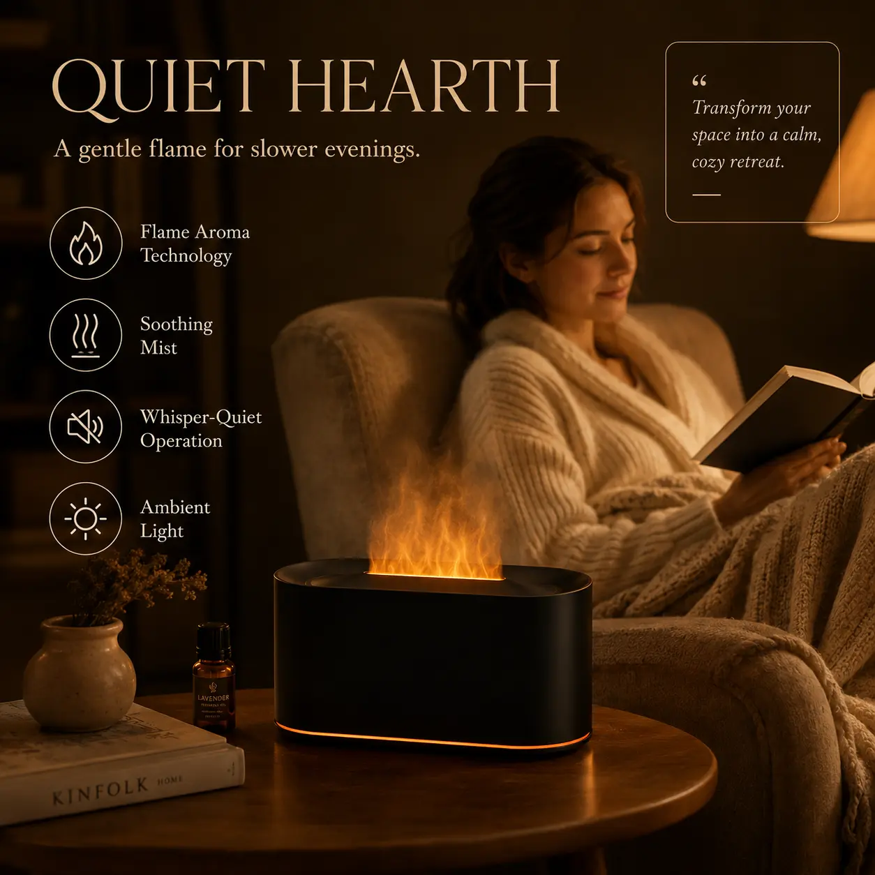 USB Diffuser & Cool Mist Humidifier with Colorful LED Light, Compact Fragrance Mist Machine for Bedroom, Office, Desk and Home Use