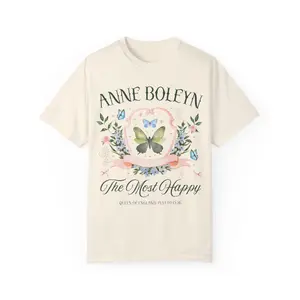Boho Anne Boleyn Tee Shirt for Historian Who Loves Tudor History and Famous Queens, Cute English History T-Shirt for Social Studies Teacher