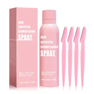 Hair Identifier Spray for Face Shaving Skin Body Hair Identifying Spray for Dermaplaning Spray Moisturizing and Skin Care Face Shaving Dermaplaner Spray with Razors for Women
