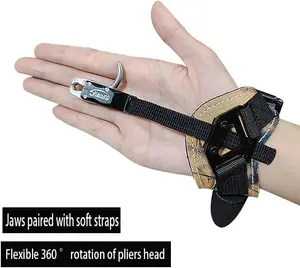 Adjustable Caliper Bow Release Aid - Camo/Black Design, Wrist Strap Included, Archery Hand Tools Accessory