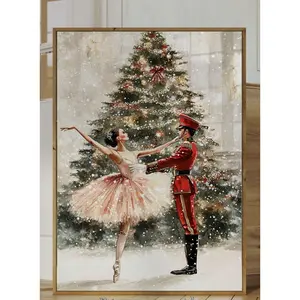 [SALE UP TO 40%] [Unframed] Nutcracker Ballet Christmas Print, Ballerina Christmas Printable Wall Art, Festive Christmas Holiday Decor, Vintage Christmas