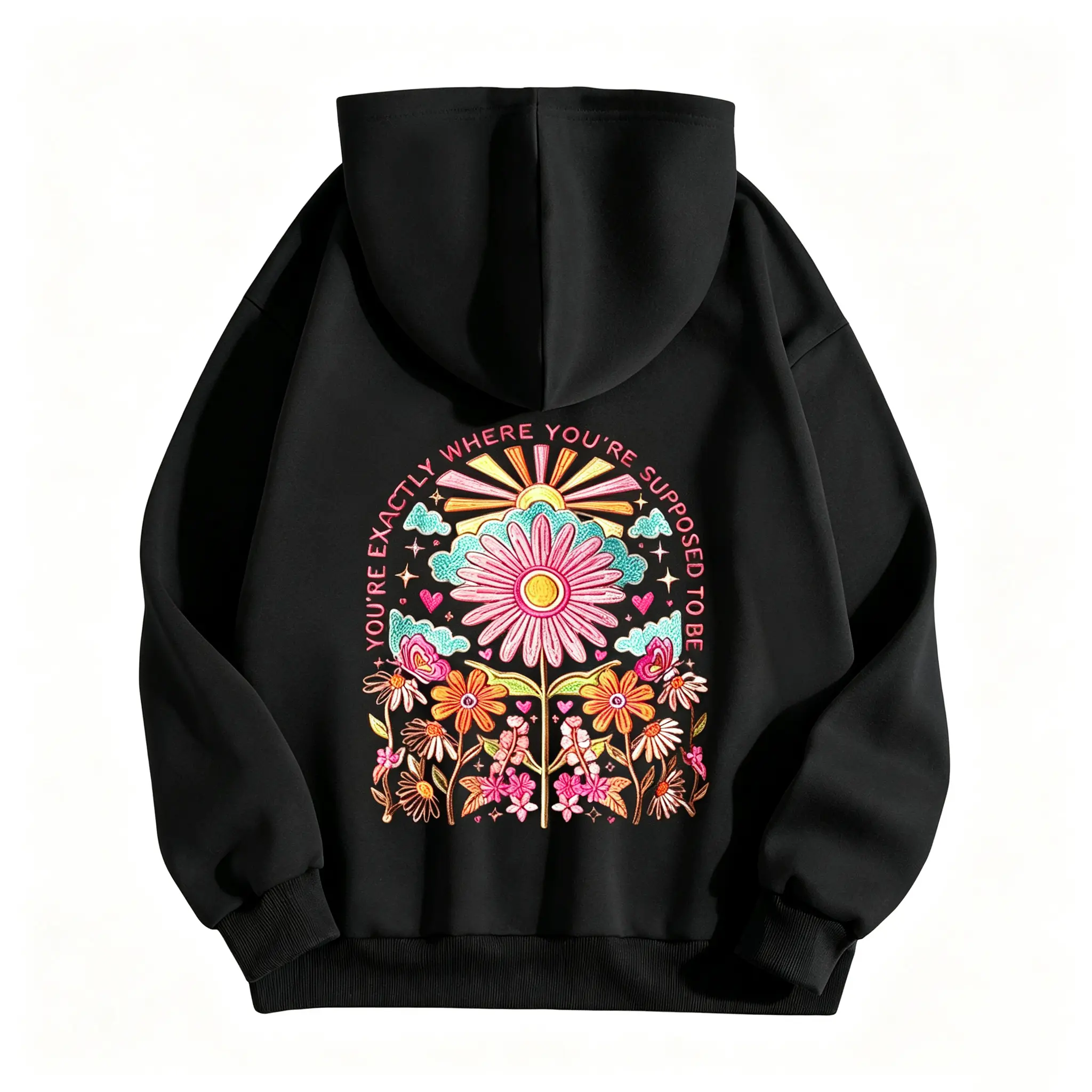 Oversized Hoodies for Women Trendy Floral Graphic Hoodie Hooded Sweatshirts Y2k Casual Loose Pullover Fall Outfits