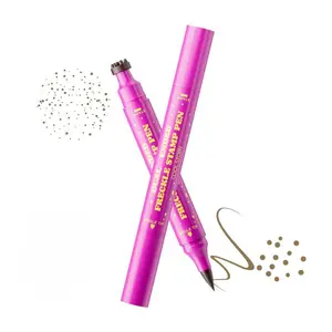 Dual-Ended Freckle Stamp Pen & Precision Liner - Realistic Waterproof Faux Freckles Makeup, Long-Lasting for Natural or Bold Daily Looks