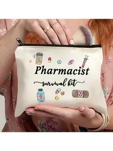 1 Pack  Bright Cosmetic Bag, Pharmacist Gift, Pharmacy Graduation Gift, Pharmacist Survival Kit, Pharmacist Cosmetic Bag, Suitable for Pharmacy Technology, Nurse Nursing Gift, Pharmacy Technology Gift
