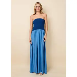 Strapless Soglio Dress Maritime Navy / Marina Blue