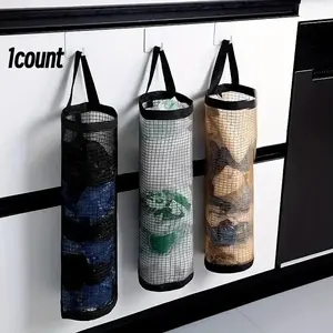 Plastic Bag Holder, Grocery Bag Rack Mesh Hanging Storage Organizer (), Hangable Storage, Space-Saving Design, Durable & Easy to Install, Multifunctional Storage Solution