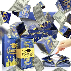 Graduation Surprise Explosion Gift Box, Funny Pop Up Cash from Money Case for Her Him Preschool High School College, DIY Novelty Luxury Folding Bouncing Money Boxes for Class of 2026