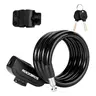 ROCKBROS 3ft Fixed-Length Portable Bicycle Safety Lock - Lightweight Coiled Cable with Holder, Secure Mounting Bracket, Quiet Utility, Tool Upgrade, Unisex Bike Gear, Everyday Use Safety Lock Accessories for Cycling