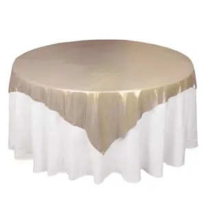 Polyester 72"x72" Table Overlay Square Tablecloth Blush - Sequin Dots Wrinkle-Free Table Cover