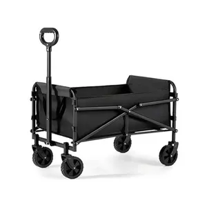Heavy-Duty Collapsible Cart with Wheels – 220 lbs Capacity, Foldable Utility Cart for Camping, Beach, Sports, Garden & Grocery Use