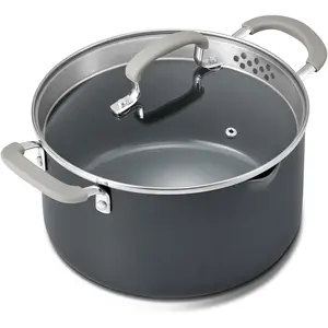 6 Quart Nonstick Stock Pot with Lid,  -Free Ceramic Soup Pot, Multipurpose Pasta Pot with Strainer Lid, Induction Cooking Pot,  Handle, Compatible with  Cooktops, Dishwasher Safe