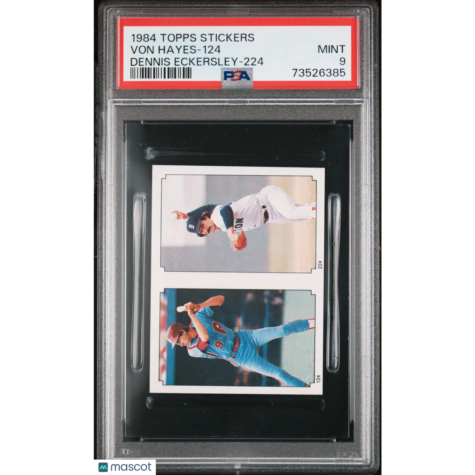 Von Hayes-124 PSA 1984 Topps Stickers Baseball 9 73526385