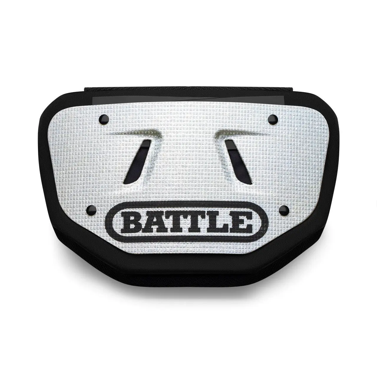 Battle Sports Adult Diamond Football Back Plate - Chrome Finish with High-Impact Foam, Curved Shape for Energy Disbursement & Universal Fit