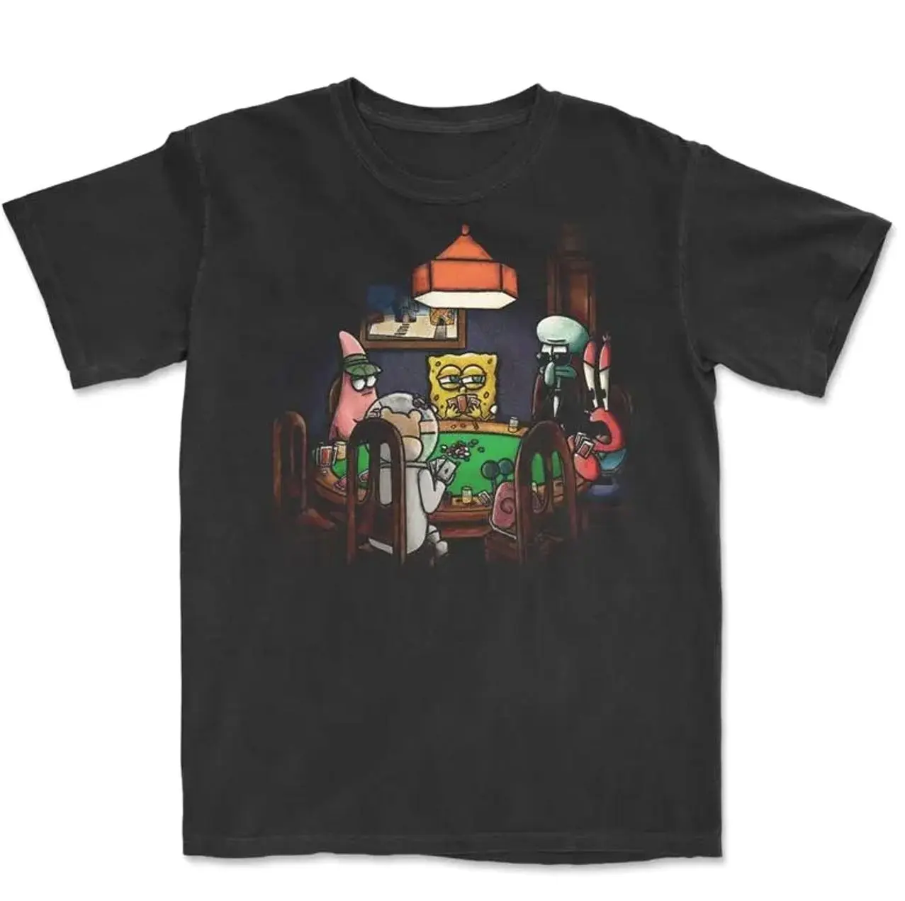 Vintage Cartoon Playing Poker T-Shirt - Funny Retro Character Graphic Tee