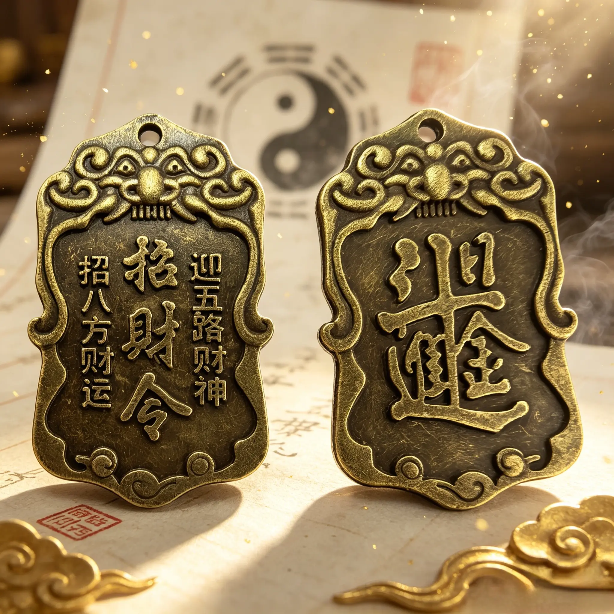 Taoist wealth-attracting talisman, draws in wealth from all directions, welcomes the Five Ways God of Wealth, and removes financial obstacles