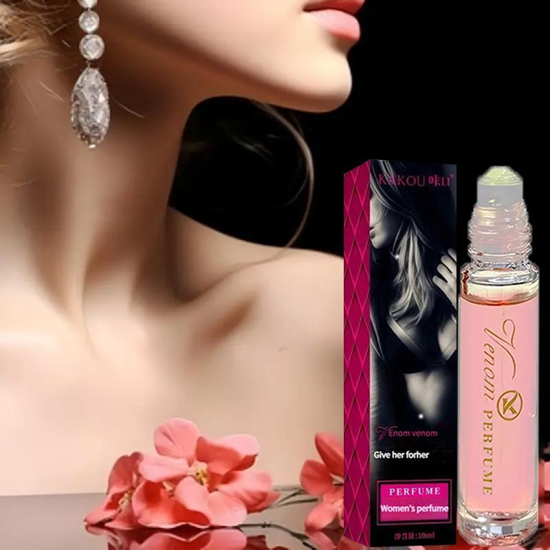 3-Pack Female Pheromone Perume -FreshTrendsScent,Alcohol-Free,Long-Lasting 0.34 0z RollerballDesign, Pink And Gold Design, ldeal Valentine's Day OrBirthday Gift pheromone perfume oil enhanced scent scent pheromone
