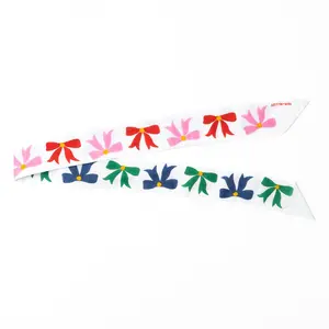 Camile Skinny Scarf Bow Print