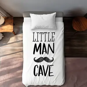 Begin Home Decor C1DCTXLW8D7AGT Little Man Cave Black Bedroom Twin Size Extra Long Duvet Cover - Home Decor
